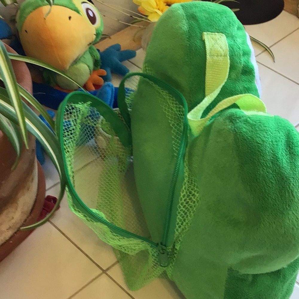 Cute Frog Pillow w/Zipper Mesh Pocket - Picture 3 of 6